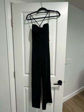 Kohl's Black Strappy Wide-Leg Jumpsuit